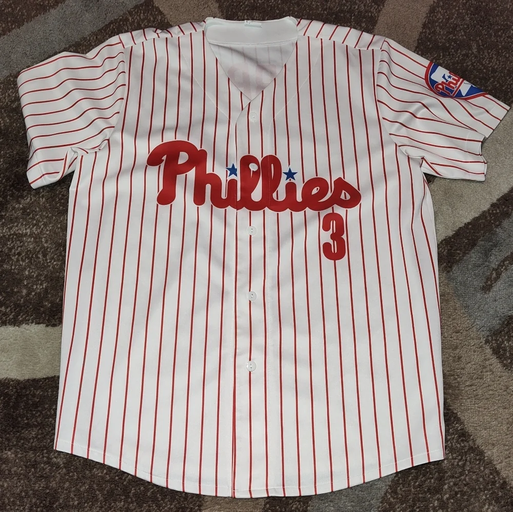 XL Phillies Striped Baseball Jersey - (No Name Brand) - Picture 1 of 6